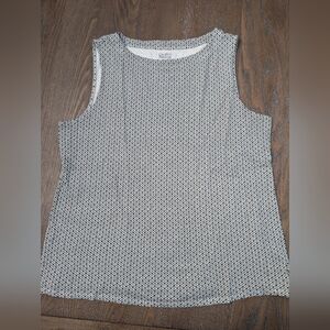 Croft & Barrow Black Tank Top with Geometric Pattern